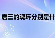唐三的魂环分别是什么（唐三的魂环有几个）