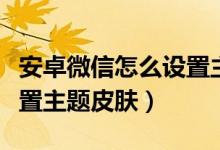 安卓微信怎么设置主题背景（安卓微信怎么设置主题皮肤）