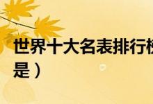 世界十大名表排行榜（世界的十大名表排行榜是）