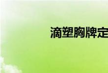 滴塑胸牌定做（滴塑胸牌）