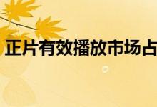 正片有效播放市场占有率（占有率什么意思）