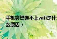 手机突然连不上wifi是什么情况（手机突然连不上wifi是什么原因）