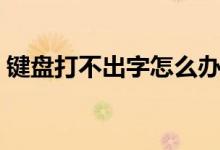 键盘打不出字怎么办（键盘无法打字的操作）