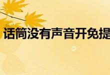 话筒没有声音开免提也不行（话筒没有声音）