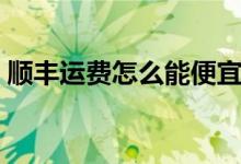 顺丰运费怎么能便宜点（顺丰运费怎么查询）
