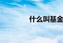 什么叫基金（基金是什么）