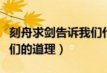 刻舟求剑告诉我们什么道理（刻舟求剑告诉我们的道理）