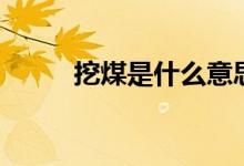 挖煤是什么意思（挖煤是什么梗）