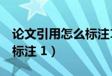论文引用怎么标注1在右上角（论文引用怎么标注 1）