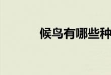 候鸟有哪些种类（候鸟有哪些）