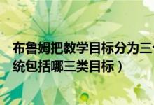 布鲁姆把教学目标分为三个领域（布鲁姆的教学目标分类系统包括哪三类目标）