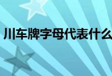 川车牌字母代表什么（川车牌字母代表什么）