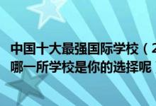 中国十大最强国际学校（2018年国内最好的国际学校是哪所哪一所学校是你的选择呢）