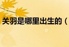 关羽是哪里出生的（关羽是哪里人（图文））