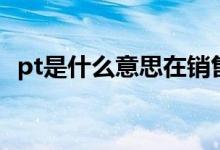 pt是什么意思在销售行业（pt是什么意思）
