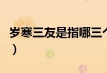 岁寒三友是指哪三个（岁寒三友指的什么意思）