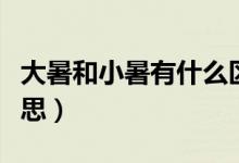 大暑和小暑有什么区别（小暑和大暑是什么意思）