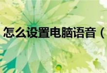 怎么设置电脑语音（怎么设置电脑语音输入）