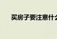 买房子要注意什么（买房的注意事项）