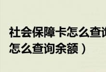 社会保障卡怎么查询余额是多少（社会保障卡怎么查询余额）
