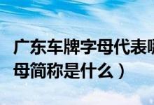 广东车牌字母代表哪个地方（广东各市车牌字母简称是什么）