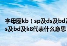 字母圈kb（sp及ds及bd及k8什么意思及字母圈kb及sp及ds及bd及k8代表什么意思）