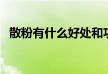 散粉有什么好处和功效（散粉有什么作用）