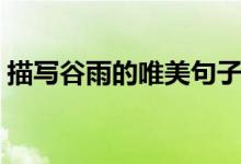 描写谷雨的唯美句子（关于谷雨的唯美短句）