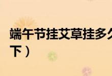 端午节挂艾草挂多久（端午节艾草什么时候取下）