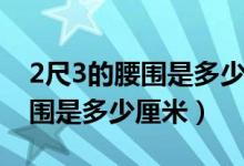 2尺3的腰围是多少厘米穿多少码（2尺3的腰围是多少厘米）