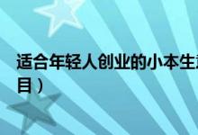 适合年轻人创业的小本生意（适合年轻人小本钱创业的好项目）