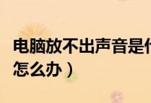 电脑放不出声音是什么问题（电脑放不出声音怎么办）