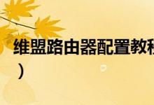 维盟路由器配置教程（维盟软路由器怎么设置）