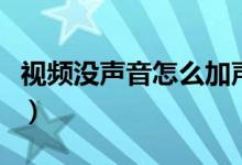 视频没声音怎么加声音（视频没声音怎么回事）