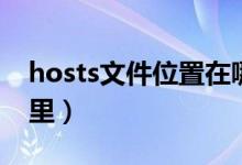 hosts文件位置在哪里（hosts文件位置在哪里）