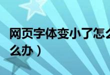 网页字体变小了怎么调整（网页字体变小了怎么办）