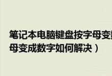 笔记本电脑键盘按字母变数字怎么办（笔记本电脑键盘按字母变成数字如何解决）