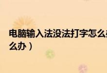 电脑输入法没法打字怎么办（电脑输入法正确但无法打字怎么办）