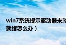 win7系统提示驱动器未就绪（系统提示windows驱动器未就绪怎么办）