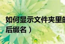 如何显示文件夹里的文件后缀（如何显示文件后缀名）