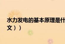水力发电的基本原理是什么?（水力发电的原理是什么（图文））