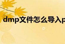 dmp文件怎么导入ps（dmp文件怎么打开）
