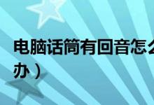 电脑话筒有回音怎么调（电脑话筒有回音怎么办）