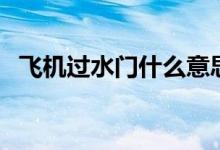 飞机过水门什么意思（什么是飞机过水门）