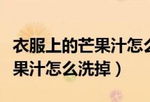 衣服上的芒果汁怎么去除小窍门（衣服上的芒果汁怎么洗掉）