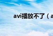 avi播放不了（avi播放不了怎么办）