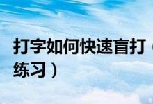 打字如何快速盲打（怎样盲打及快速打字指法练习）