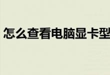 怎么查看电脑显卡型号（怎么查看电脑显卡）