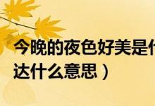 今晚的夜色好美是什么意思（今晚夜色真美表达什么意思）