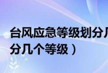 台风应急等级划分几个等级（台风预警等级划分几个等级）